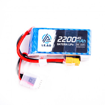 BATERIA LIPO ULTRA 14.8V 4S 2200MAH 30C / 60C COM PLUG XT60 PARA DRONES / AUTOMODELOS / ETC LEÃO LB2200LP4_XT60